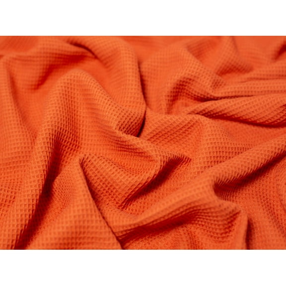 Minerva Mini Cotton Waffle Fabric Rust - per yard