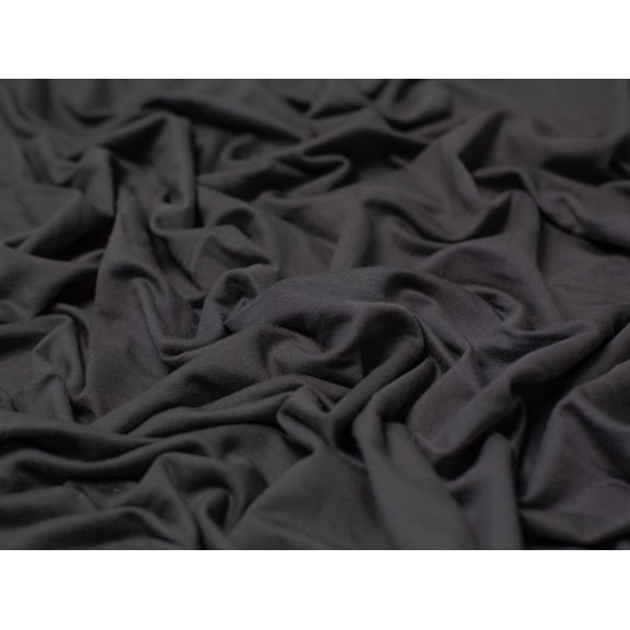 Minerva Modal Loop Back French Terry Stretch Knit Fabric Dark Grey - per yard