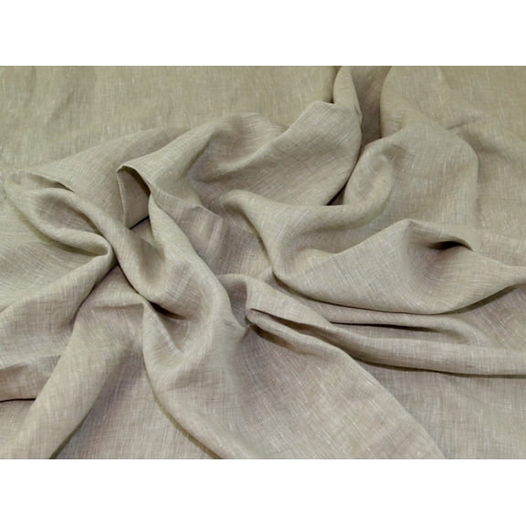 Minerva Orleans 100% Linen Fabric Parchment - per yard