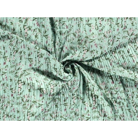 Minerva Pleated Chiffon Plisse Fabric Mint - per yard