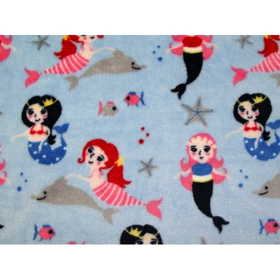 Minerva Plush Cuddle Fleece Fabric Sky Blue - per yard