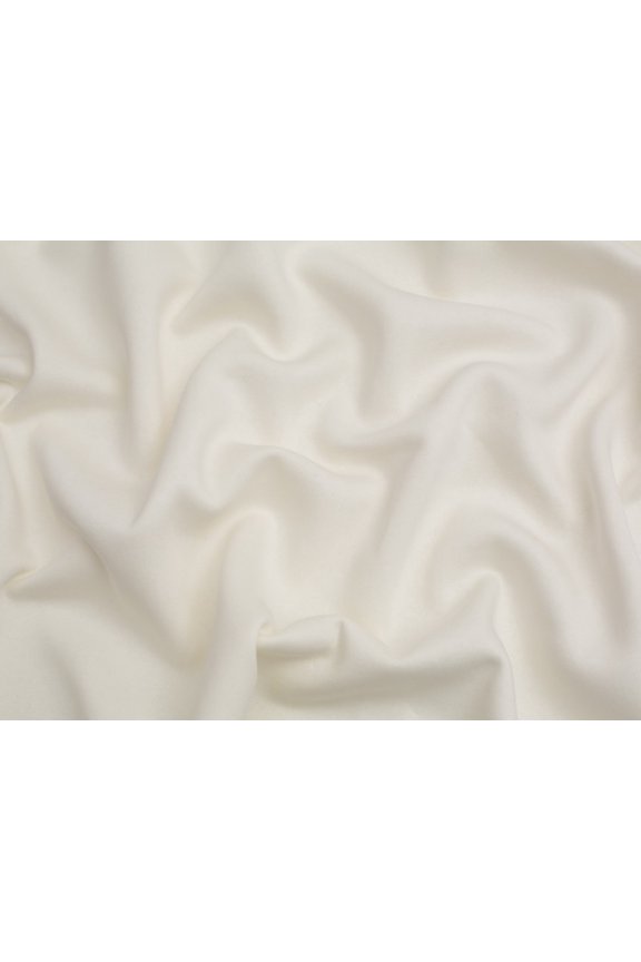 Polycotton Fleece Back Sweatshirt Stretch Knit Fabric Ivory - per yard