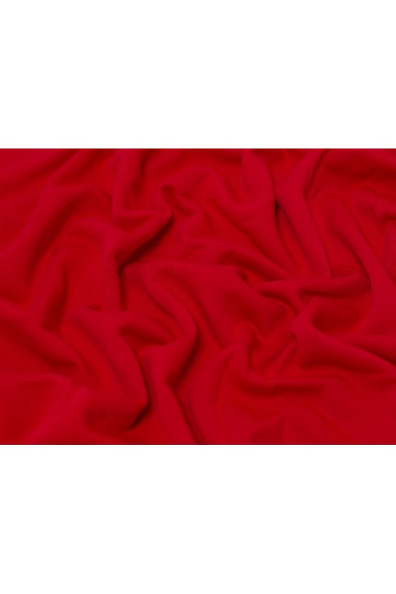Polycotton Fleece Back Sweatshirt Stretch Knit Fabric Red - per yard