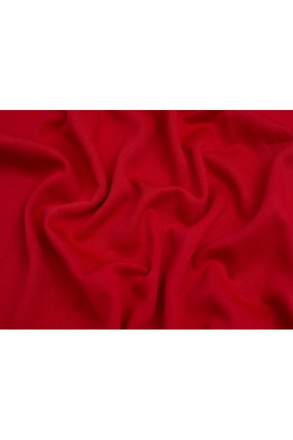 Polycotton Fleece Back Sweatshirt Stretch Knit Fabric Red - per yard