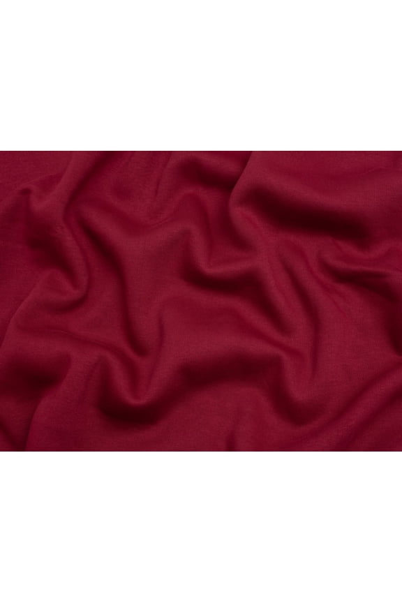 Polycotton Fleece Back Sweatshirt Stretch Knit Fabric Wine - per yard