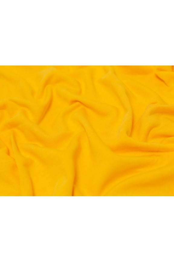 Polycotton Fleece Back Sweatshirt Stretch Knit Fabric Yellow - per yard