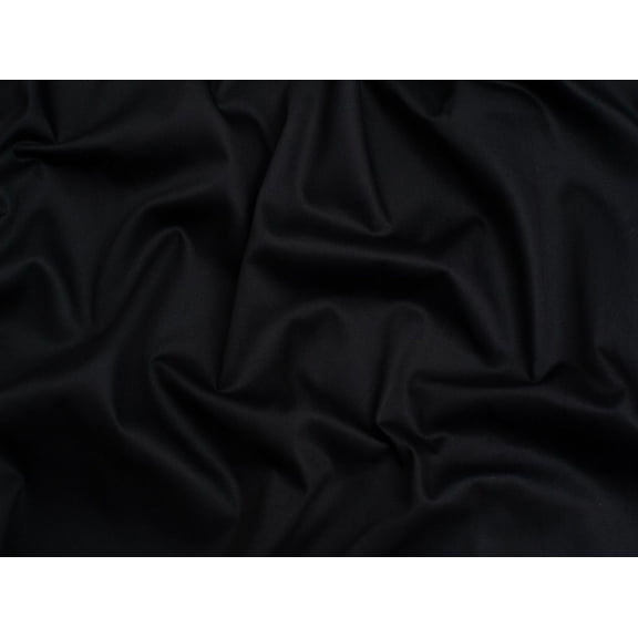 Minerva Polyester Cotton Drill Fabric Black - per yard