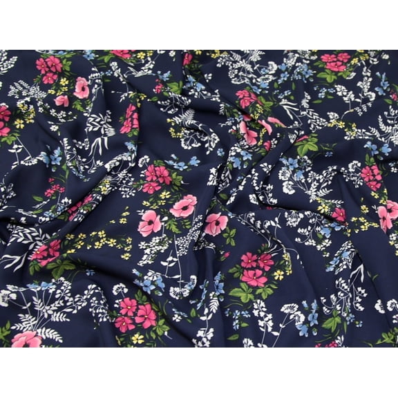 Minerva Polyester Georgette Fabric Navy Blue - per yard