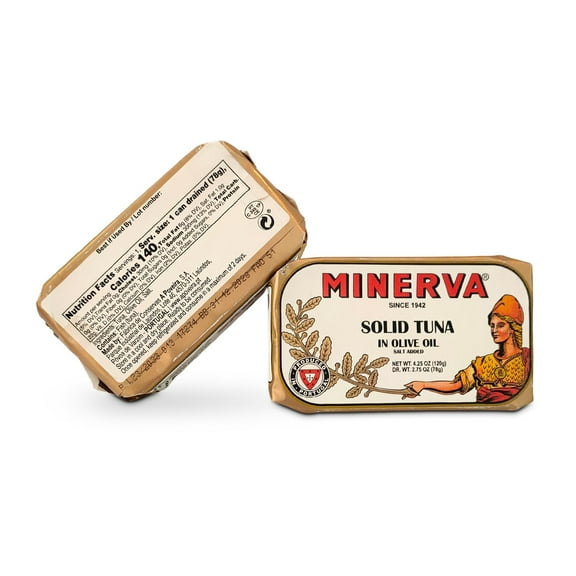 Minerva Premium Canned Tuna Minerva Solid Tuna In Olive Oil salt added 4.25 oz