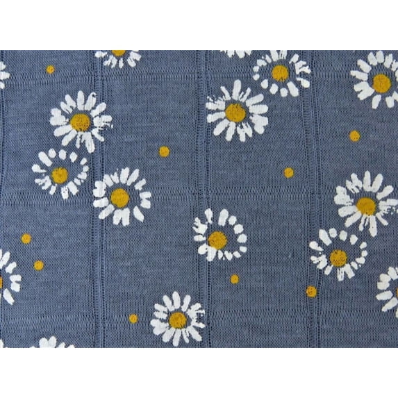 Minerva Quilted Textured Stretch Knit Fabric Blue - per yard