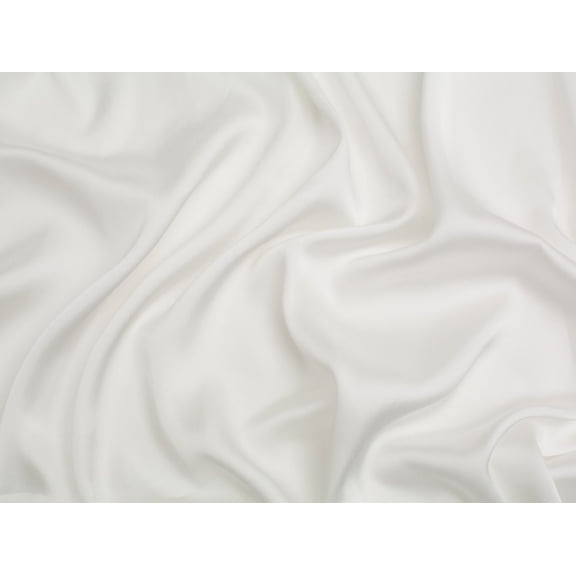 Minerva Recycled Polyester Charmeuse Silky Satin Fabric Ivory - per yard