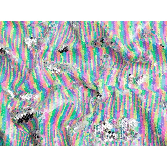 Minerva Reversible Flip Sequin Mesh Fabric Pastel - per yard