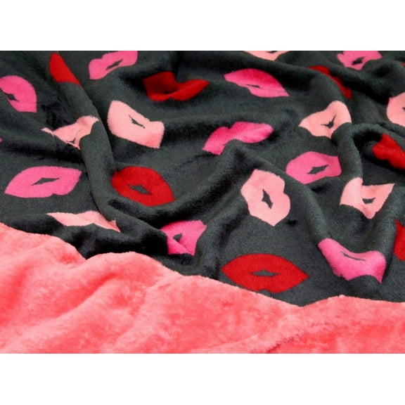 Minerva Reversible Plush Fleece Fabric Grey - per yard