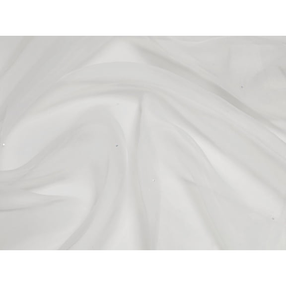 Minerva Rhinestone Flirtation Organza Fabric White - per yard