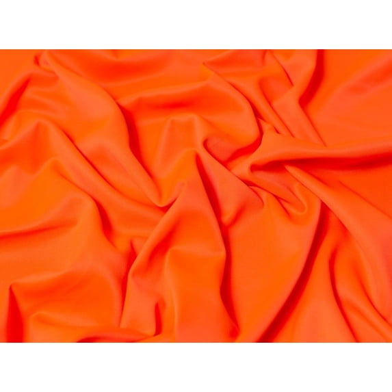 Minerva Core Range Stretch Scuba Knit Fabric, Fluorescent Orange Solid for Dressmaking, 63" Wide, By the Yard