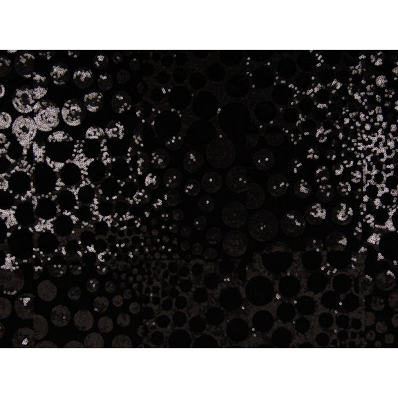 Minerva Sequin Velvet Stretch Knit Fabric Black - per yard