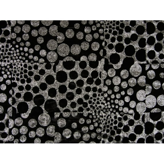 Minerva Sequin Velvet Stretch Knit Fabric Silver - per yard