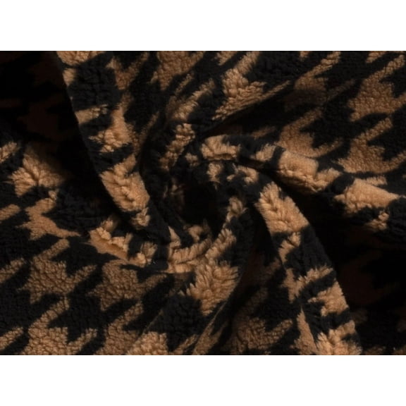 Minerva Sherpa Fleece Fur Fabric Camel - per yard