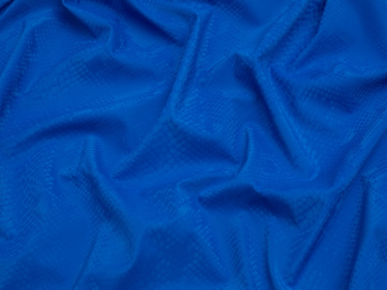 Minerva Snakeskin Activewear Lycra Stretch Knit Fabric Bright Blue - per yard