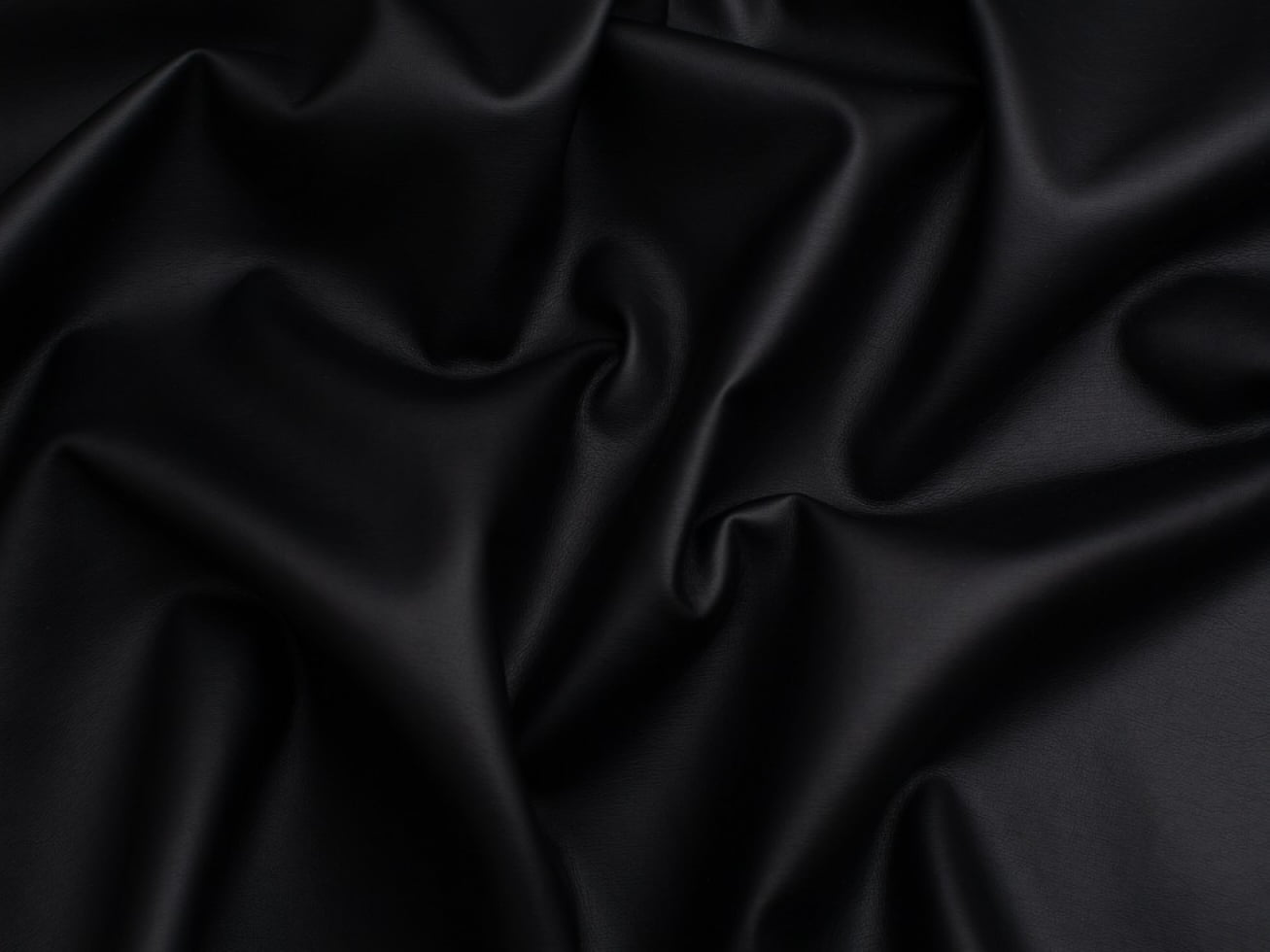 Minerva Soft Faux Leather Fabric Black - per yard
