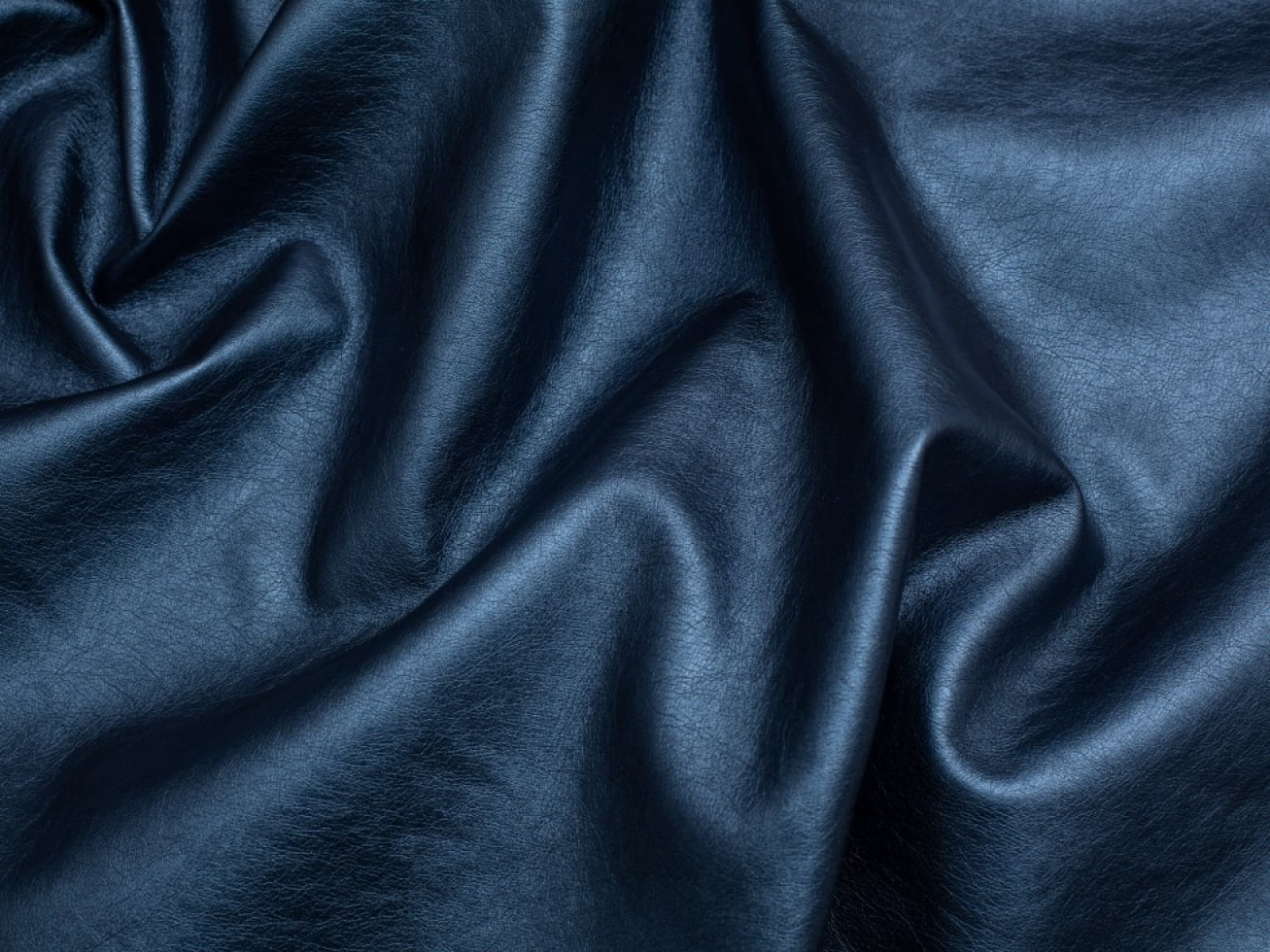 Minerva Soft Faux Leather Fabric Metallic Cobalt - per yard