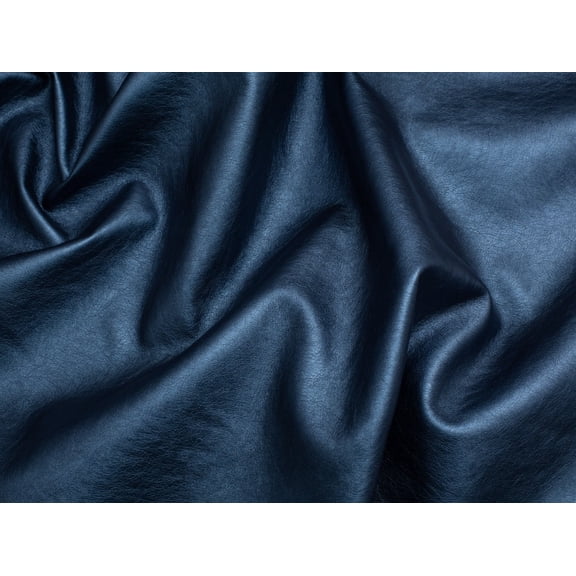 Minerva Soft Faux Leather Fabric Metallic Cobalt - per yard