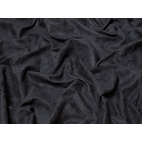 Minerva Soft Faux Suede Fabric Black - per yard