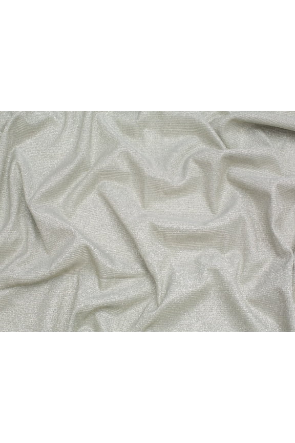 Starlight Sparkle Metallic Stretch Knit Fabric Silver - per yard