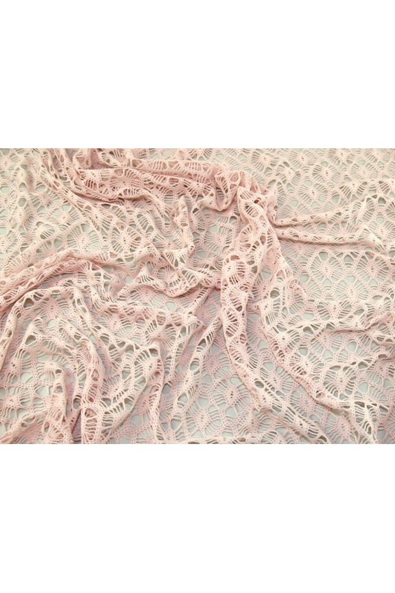 Stretch Lace Fabric Shell Pink - per yard
