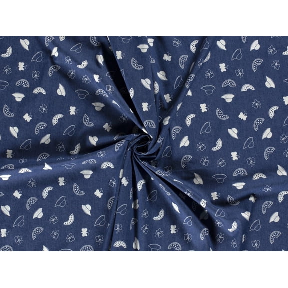 Minerva Stretch Woven Denim Fabric Blue - per yard