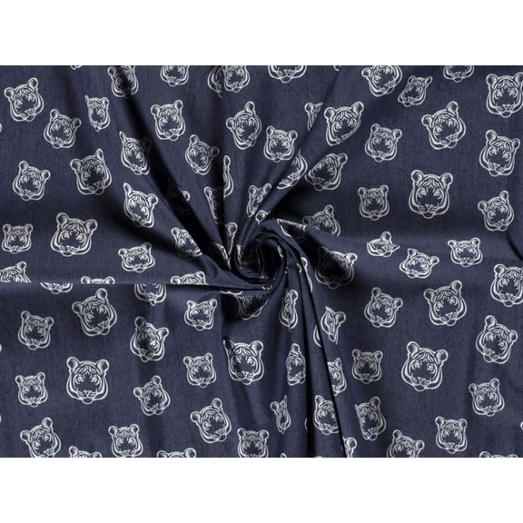 Minerva Stretch Woven Denim Fabric Navy - per yard