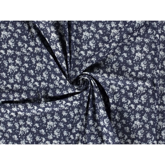 Minerva Stretch Woven Denim Fabric Navy - per yard