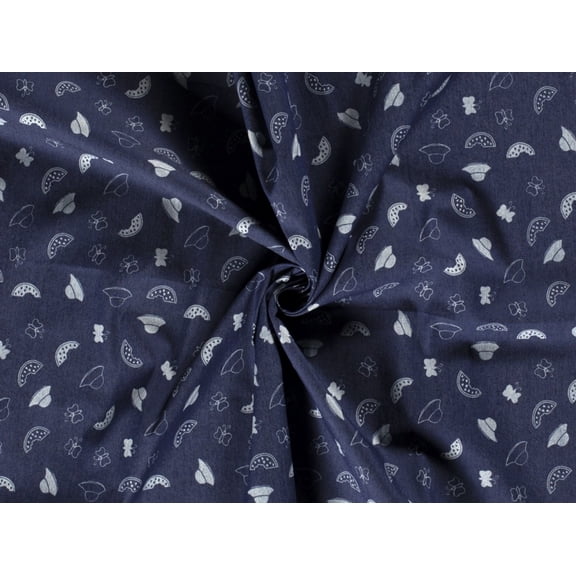 Minerva Stretch Woven Denim Fabric Navy - per yard