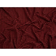 Minerva Stretch Woven Gingham Seersucker Fabric Black & Red - per yard