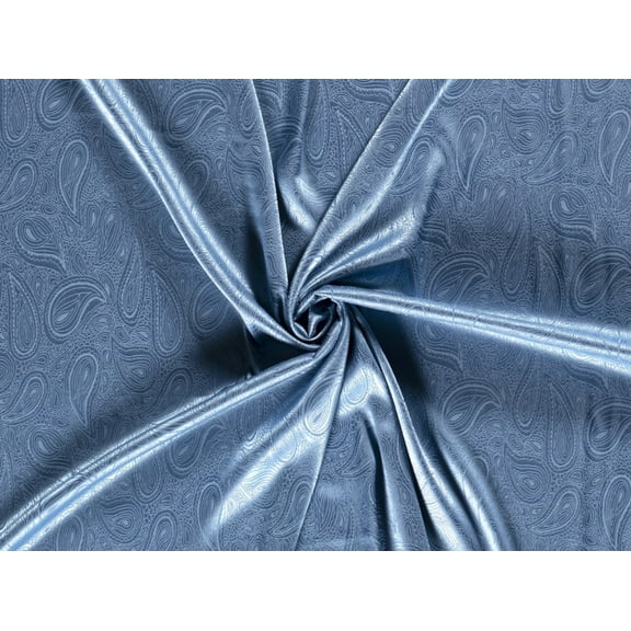 Minerva Stretch Woven Jacquard Satin Fabric Blue - per yard