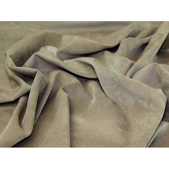 Minerva Stretch Woven Polyester Needlecord Fabric Pale Khaki - per yard