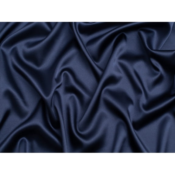 Minerva Stretch Woven Satin Fabric Navy Blue - per yard