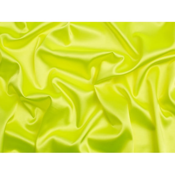 Minerva Stretch Woven Satin Fabric Neon Yellow - per yard