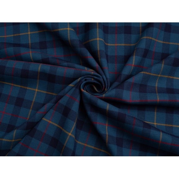 Minerva Stretch Woven Suiting Fabric Blue & Navy - per yard