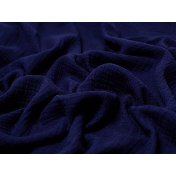 Minerva Textured Cotton Double Gauze Fabric Navy Blue - per yard