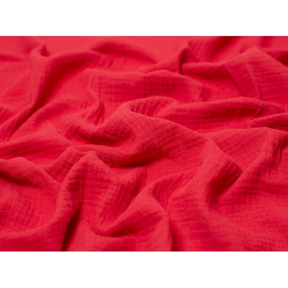 Minerva Textured Cotton Double Gauze Fabric Red - per yard