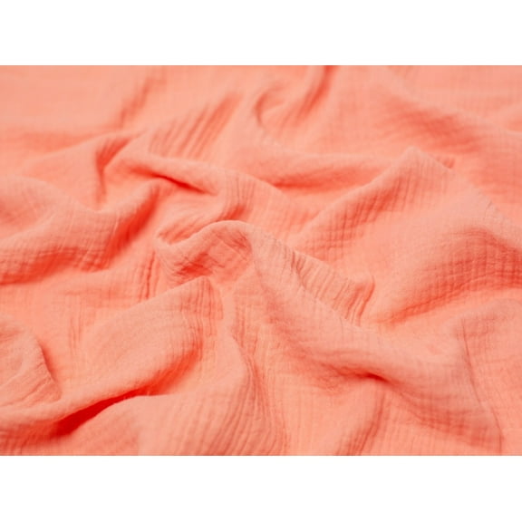 Minerva Textured Cotton Double Gauze Fabric Salmon - per yard
