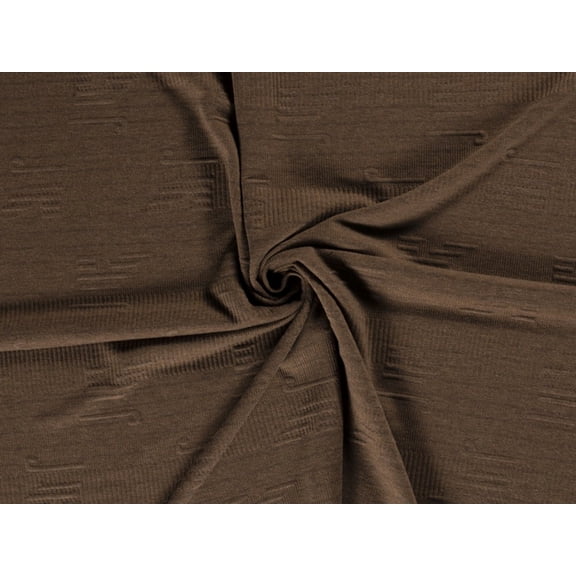Minerva Textured Stretch Knit Fabric Brown - per yard