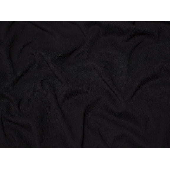 Minerva Tree Bark Textured Stretch Woven Crepe Fabric Black - per yard