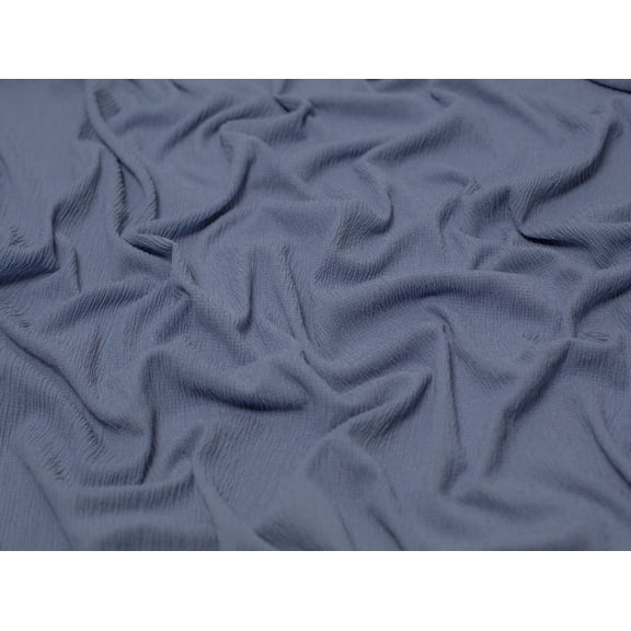 Minerva Tree Bark Textured Stretch Woven Crepe Fabric Denim Blue - per yard