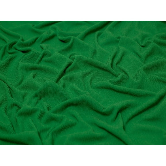Minerva Tree Bark Textured Stretch Woven Crepe Fabric Emerald Green - per yard