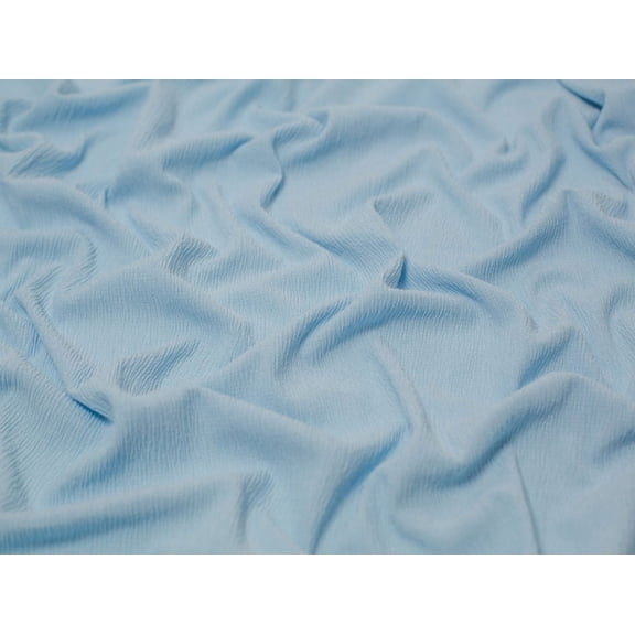 Minerva Tree Bark Textured Stretch Woven Crepe Fabric Light Blue - per yard