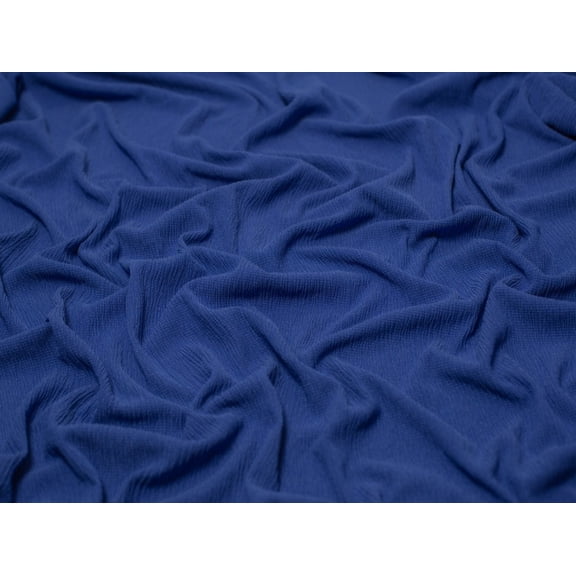 Minerva Tree Bark Textured Stretch Woven Crepe Fabric Royal Blue - per yard
