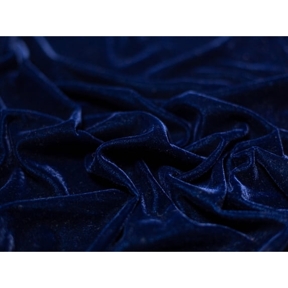 Minerva Triple Crown Velvet Fabric Navy Blue - per yard