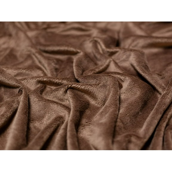 Minerva Velboa Faux Fur Fabric Chocolate - per yard